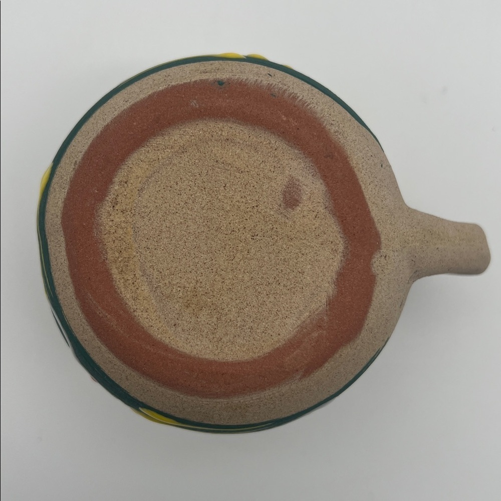 Handmade Ceramic Pottery “Jarrito” Mug Mexican Style Green & Yellow Glazed - Picture 6 of 8